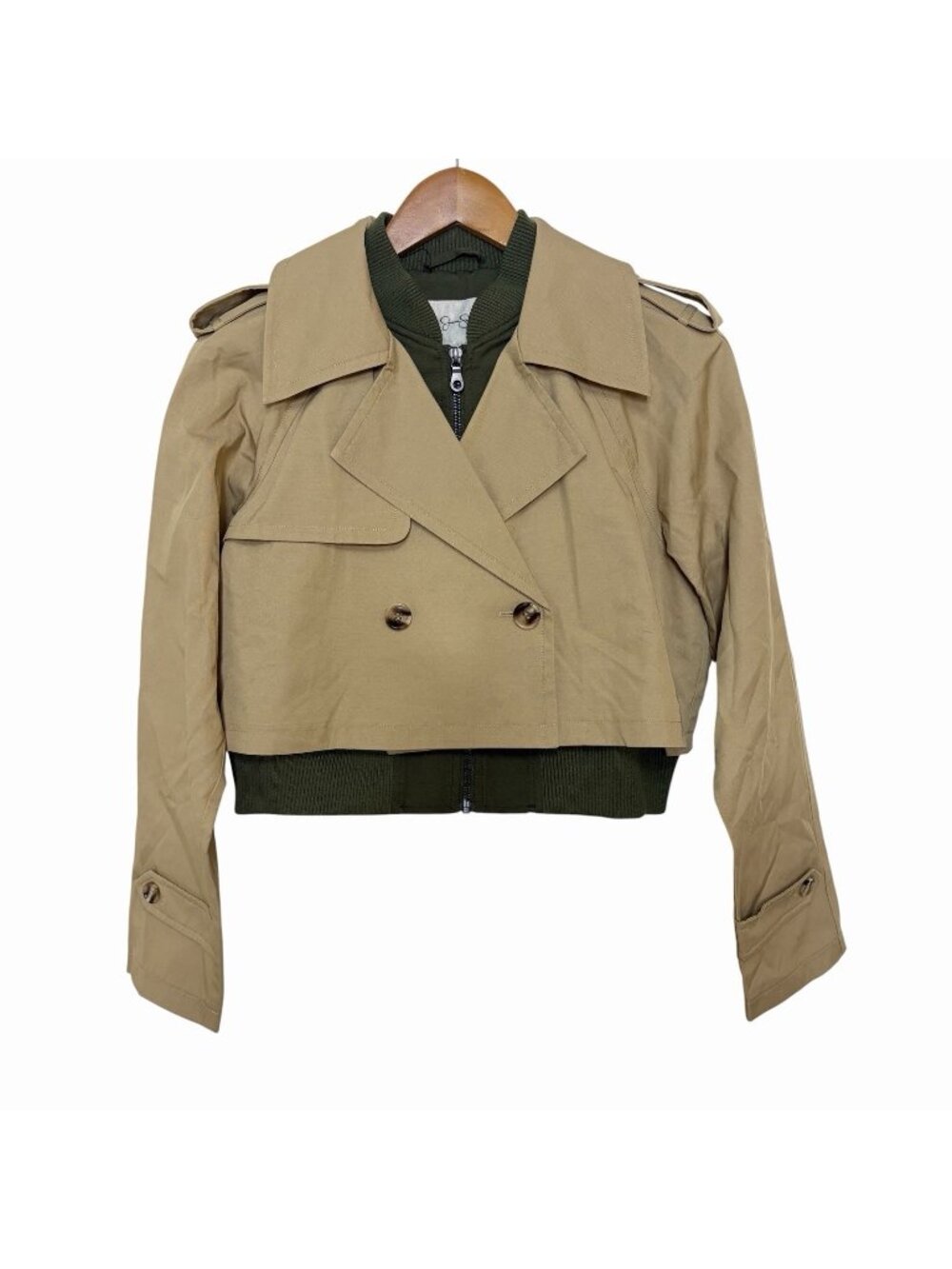 Jessica Simpson trench bomber cropped jacket size XS